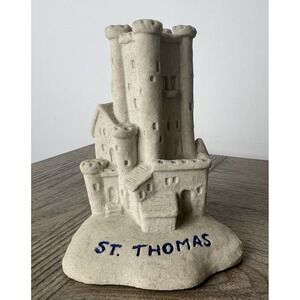 VTG St Thomas Mr. Sandman Real Sand Sculpture, 4.5" Sand Castle Beach Decor